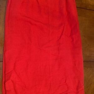 Red Linen Skirt